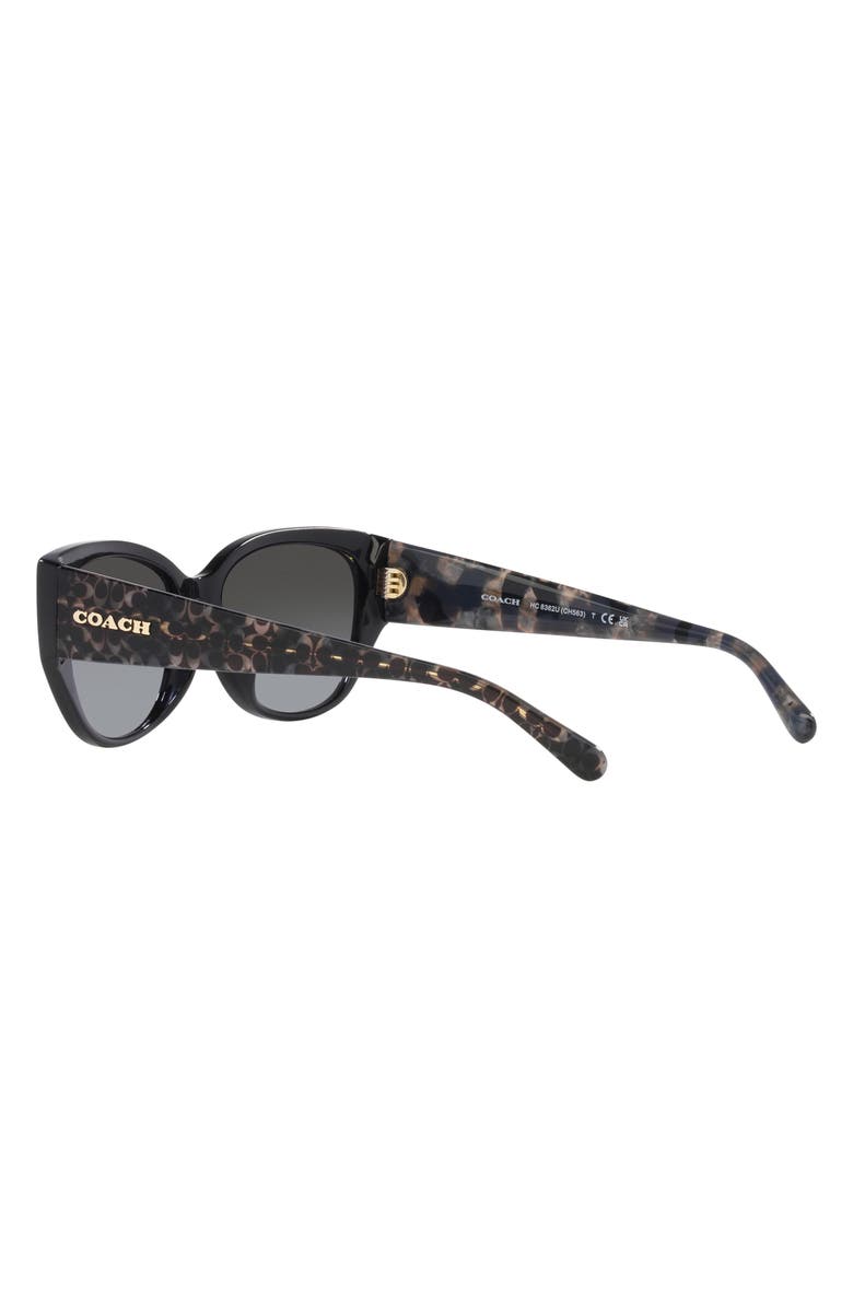 COACH 55mm Gradient Rectangular Sunglasses, Alternate, color, Black
