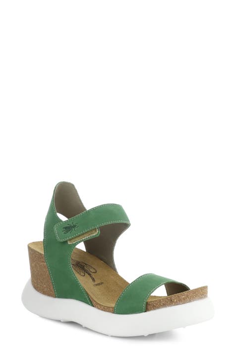 Lime green wedge sandals best sale