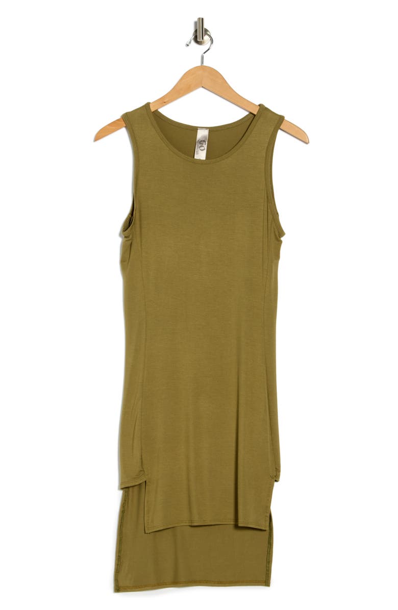GO COUTURE High/Low Jersey Minidress, Alternate, color, Dark Olive Rib