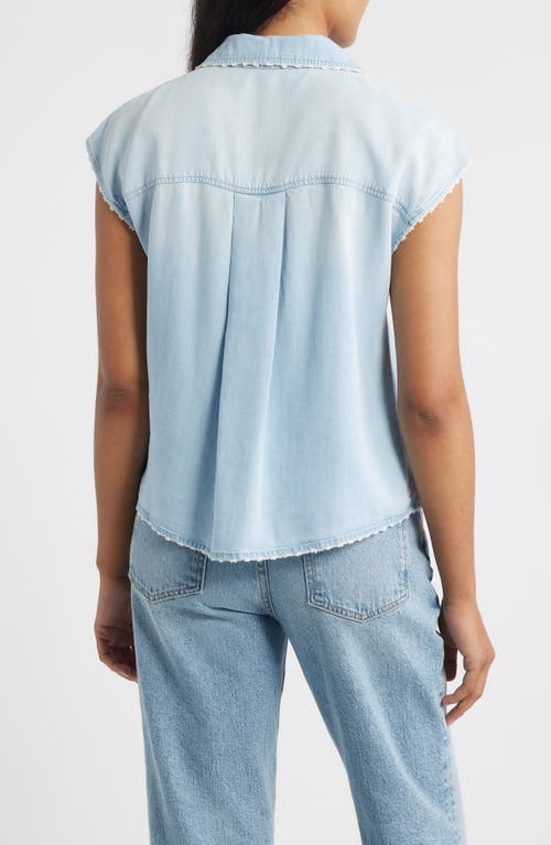 Cloth & Stone Trim Chambray Shirt In Blue
