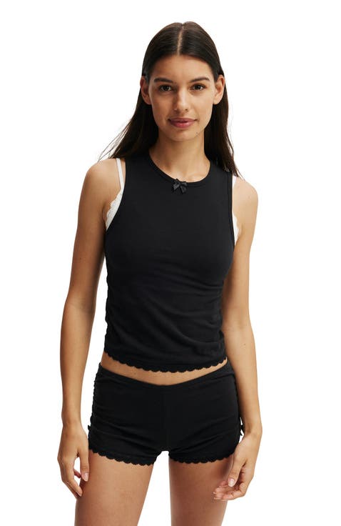 Women's Peached Jersey Ruched Tank