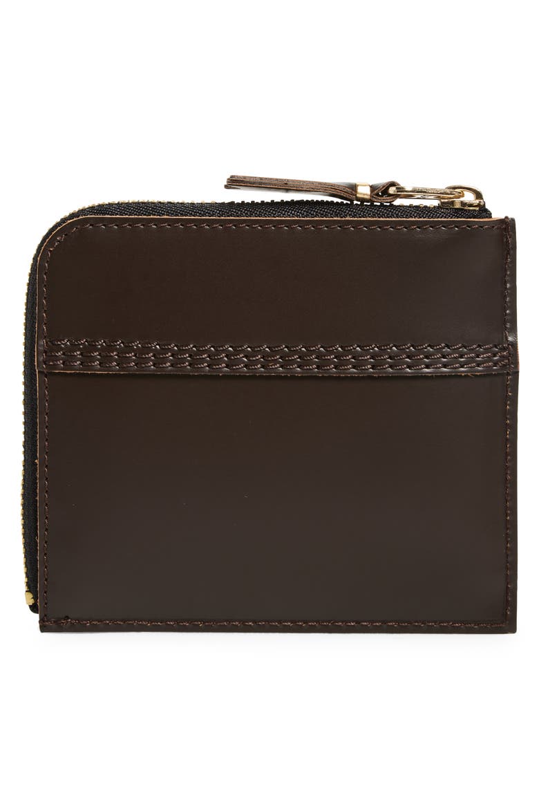 Triple Stitch Zip Pouch, Alternate, color, BROWN