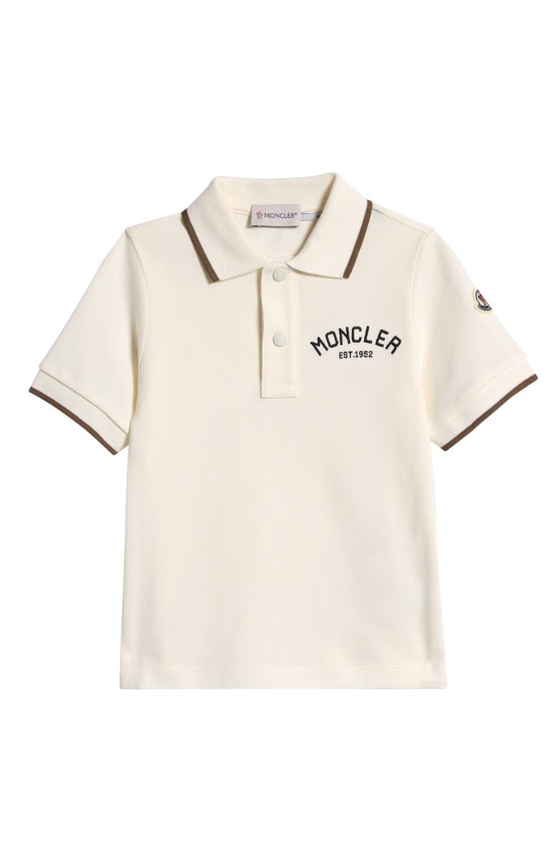 Moncler Kids' Embroidered Logo Polo, Main, color, White