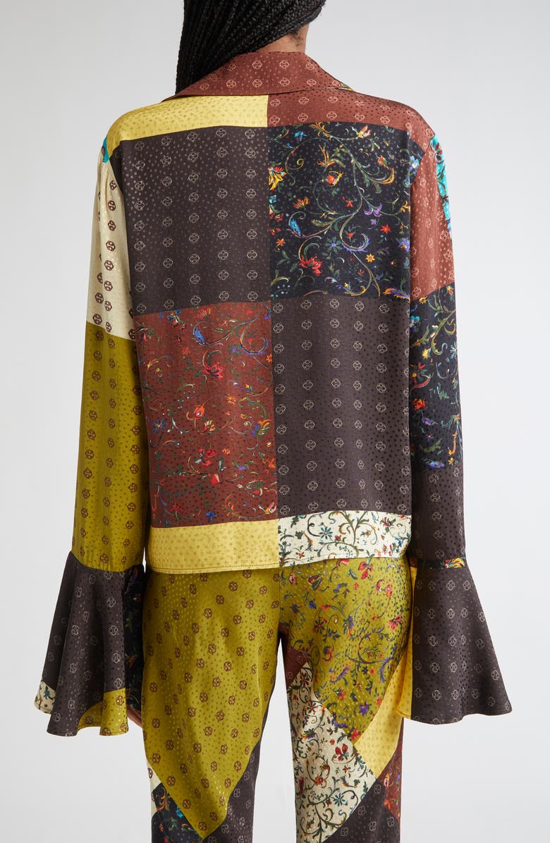 Siedrés Mora Patchwork Print Shirt, Alternate, color, Brown Multi