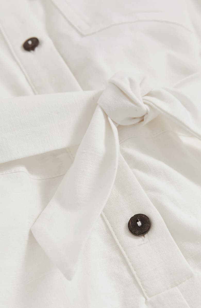 Reiss Kids' Zoe Cotton & Linen Romper, Alternate, color, Ivory