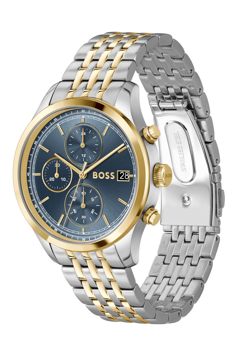Stratus Chronograph Two-Tone Bracelet Watch, 41mm, Alternate, color, BLUE