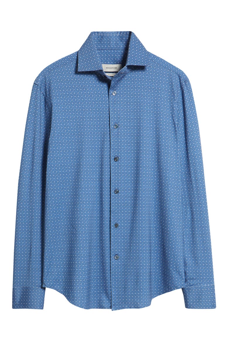 Devon OoohCotton® Geo Print Button-Up Shirt, Alternate, color, COBALT