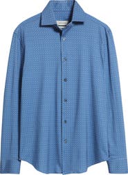 Bugatchi Devon OoohCotton® Geo Print Button-Up Shirt