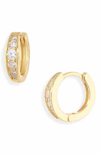 Cubic Zirconia Huggie Hoop Earrings