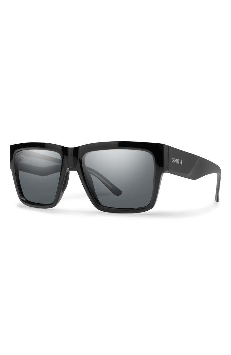 Smith Lineup 58mm ChromaPop<sup>™</sup> Polarized Rectangular Sunglasses, Alternate, color, Black / Polarized Gray