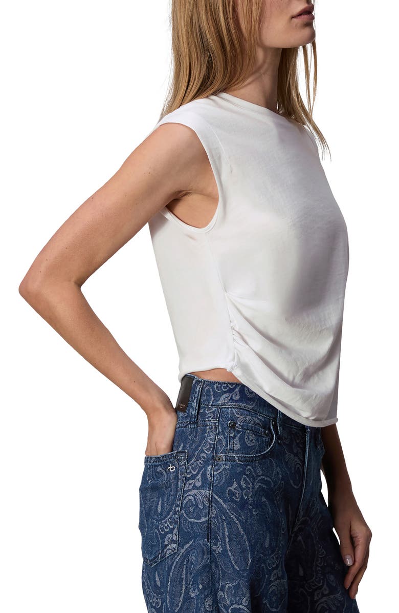 rag & bone Mica Gathered Muscle Tee, Alternate, color, White