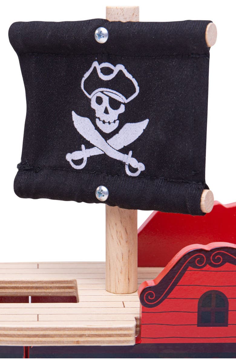 Bigjigs Rail Pirate Galleon, Alternate, color, Red