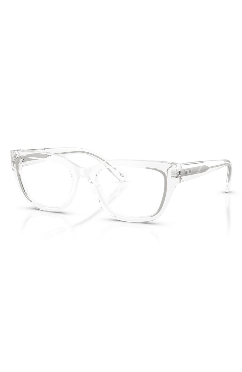 DIESEL<sup>®</sup> 52mm Rectangular Optical Glasses, Alternate, color, Shiny Cristal/ Demo