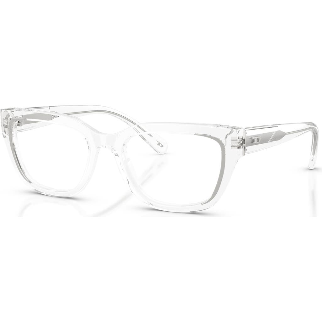 Diesel ® 52mm Rectangular Optical Glasses In Shiny Cristal/demo