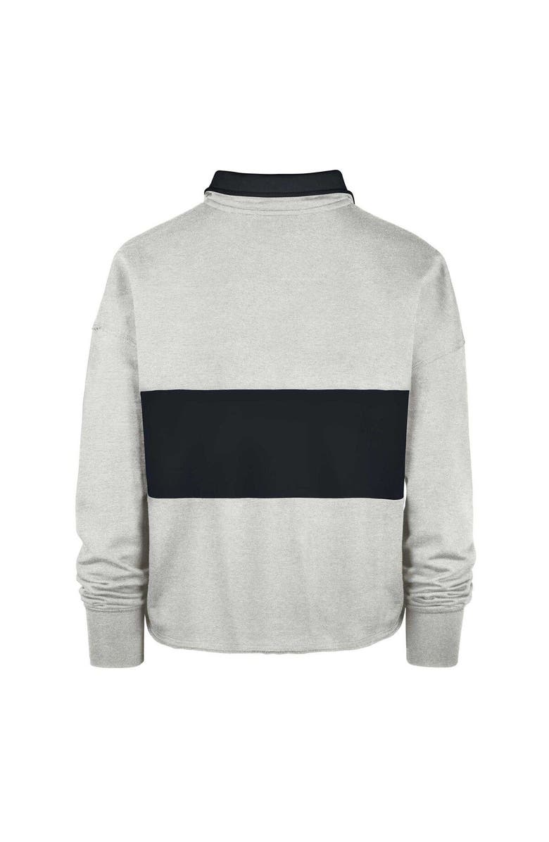 '47 Women's '47 Gray Notre Dame Fighting Irish Next Level Remi Cropped Quarter-Zip Sweatshirt, Alternate, color, 