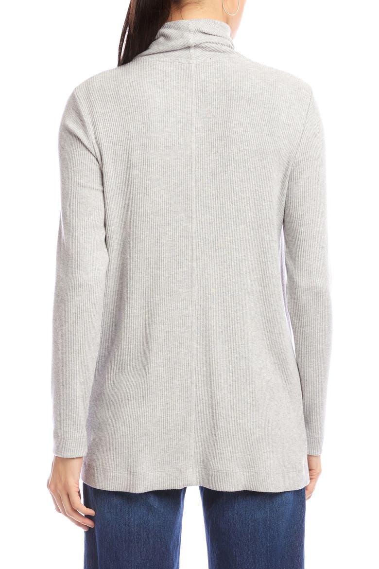 Rib Draped Open Front Cardigan, Alternate, color, HEATHER GRAY