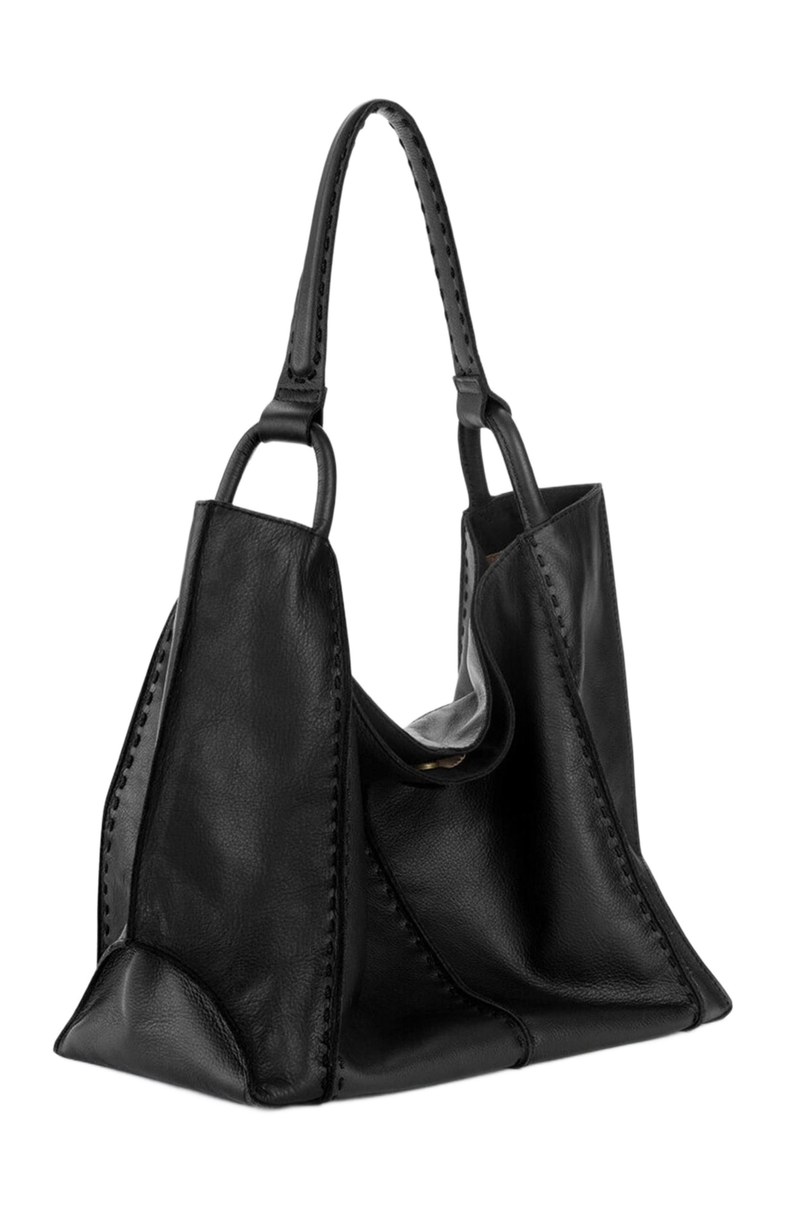 The Sak Los Feliz Large Tote Leather Bag, Alternate, color, Black