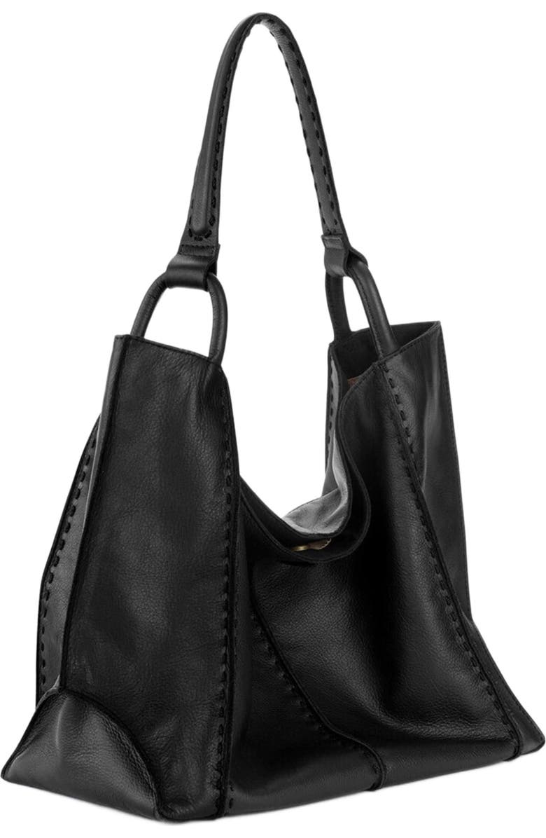 The Sak Los Feliz Large Tote Leather Bag, Alternate, color, Black