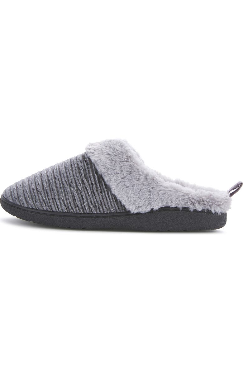 FLOOPI Faux Fur Trim Velour Clog Slipper, Alternate, color, Grey