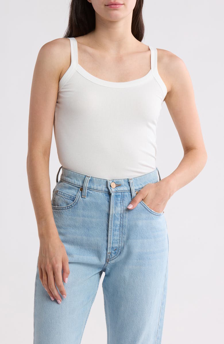 1.STATE Rib Jersey Scoop Neck Tank, Main, color, New Ivory