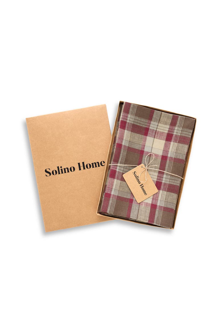 Linen Dinner Napkins Set of 4, 20 x 20" - Rustic Plaid, Alternate, color, Rustic Multicolor