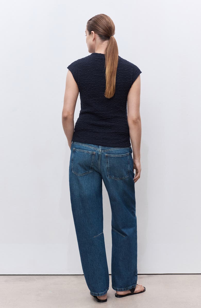 MANGO Cotton Blend Crepe Maternity Top, Alternate, color, Navy