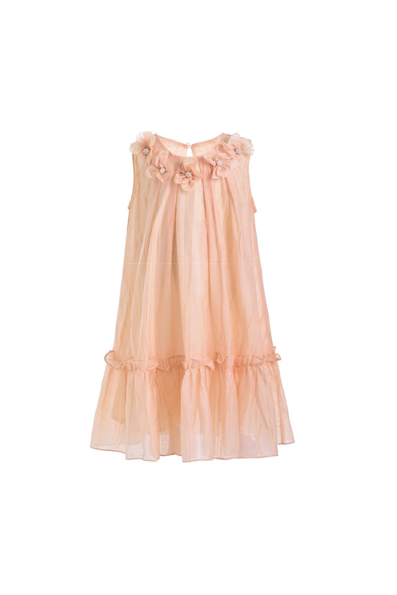Mariselle Floral Ruffle Dress, Main, color, Coral