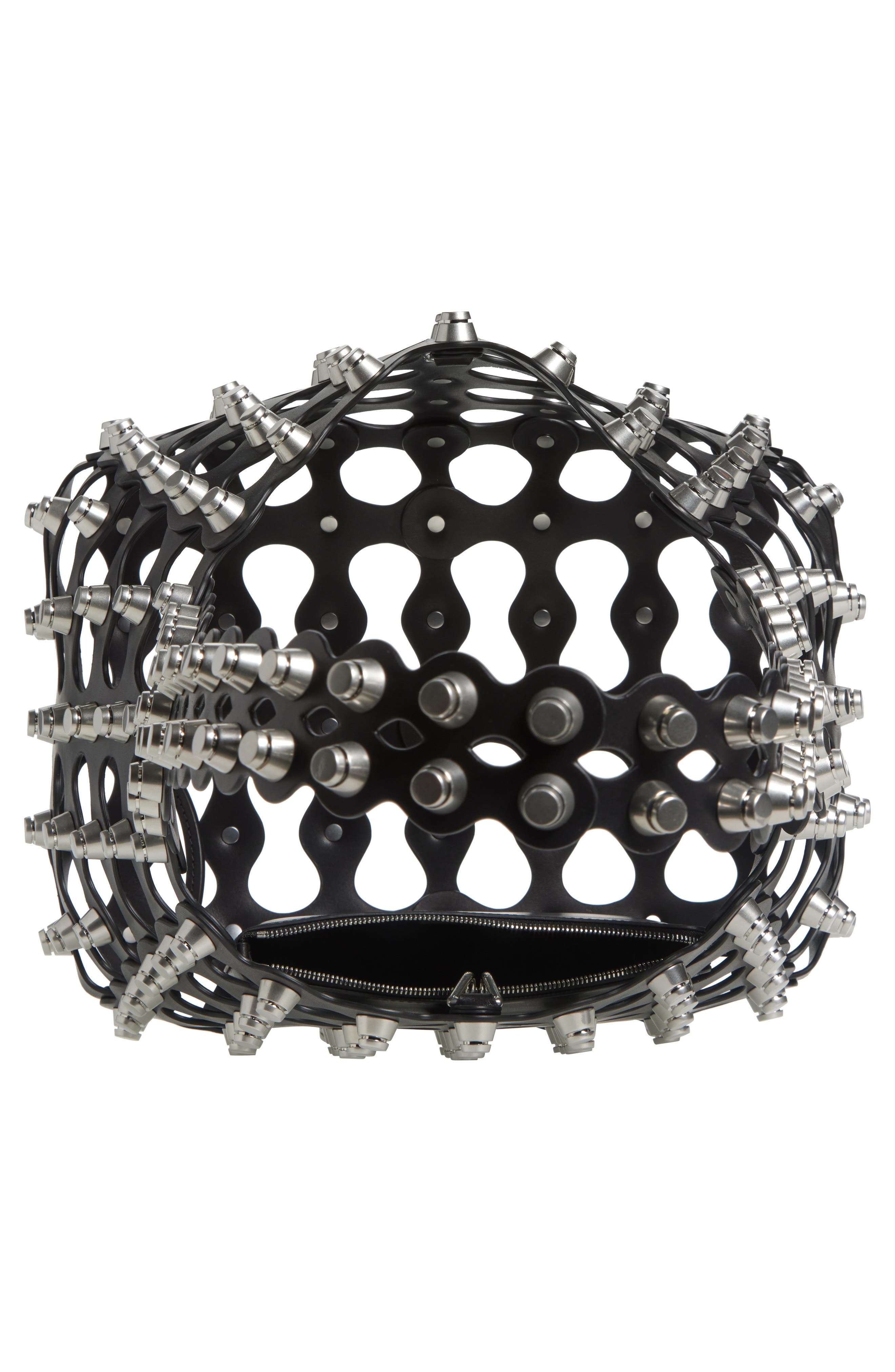 Alexander Wang Medium Rex Studded Cutout Leather Shoulder Bag, Alternate, color, 