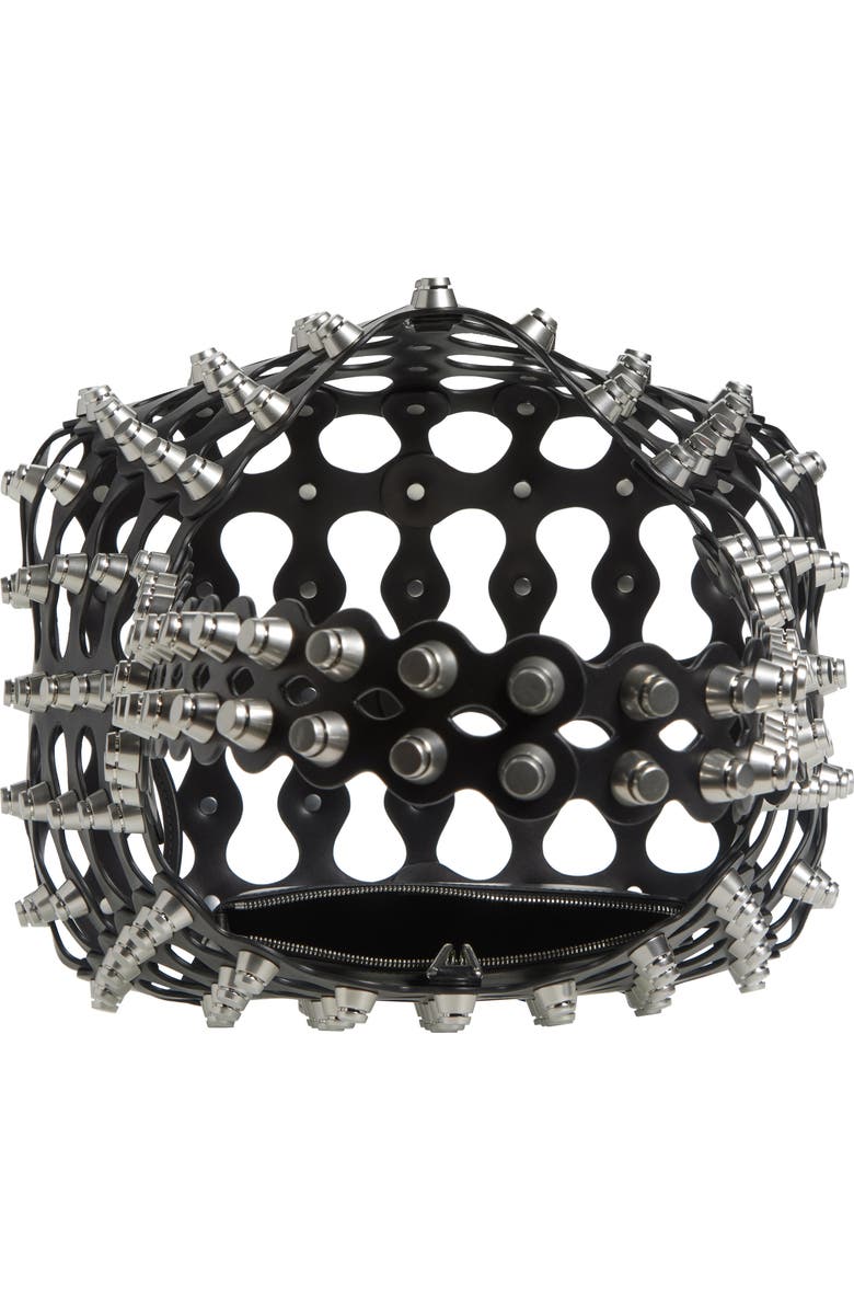 Alexander Wang Medium Rex Studded Cutout Leather Shoulder Bag, Alternate, color,