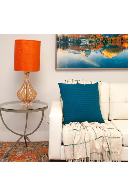 Parkland Collection Crochet Overlay Throw Pillow In Blue