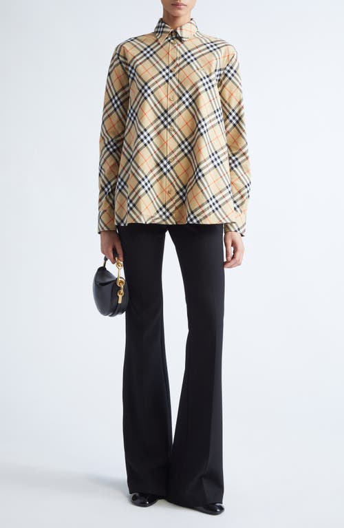 Burberry Heidi Check Cotton Button-up Shirt In Neutral