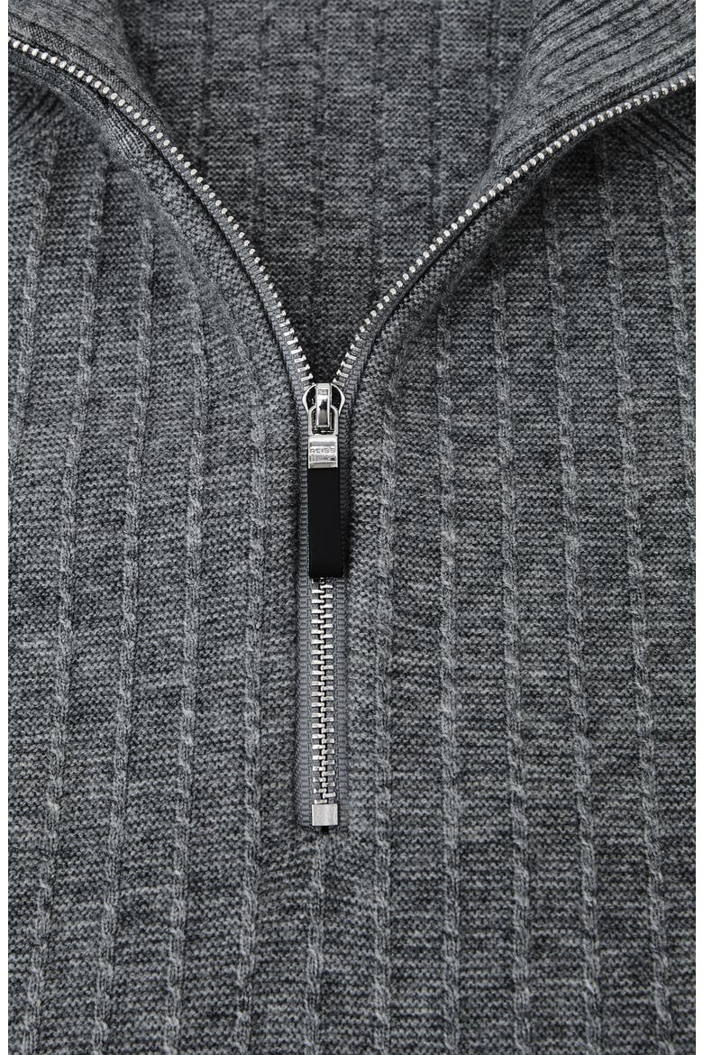 Aldershot Rib Half Zip Sweater, Alternate, color, GREY MELANGE
