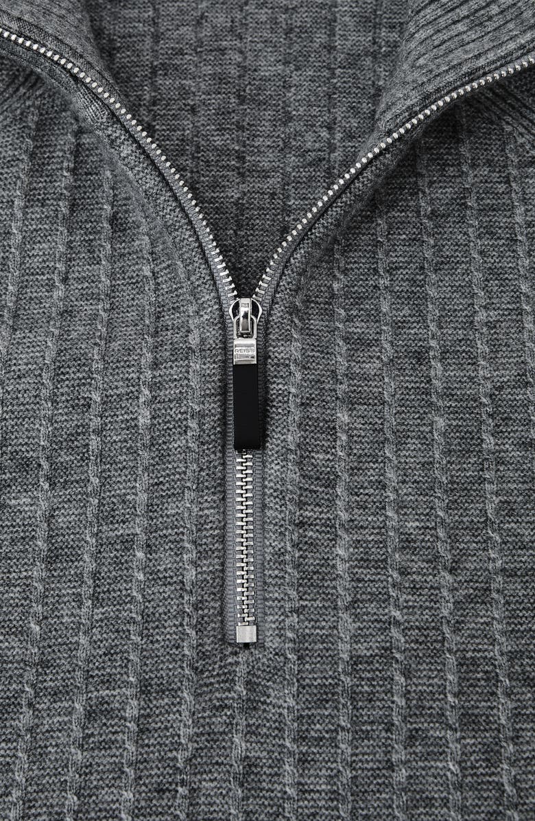 Reiss Aldershot Rib Half Zip Sweater, Alternate, color,