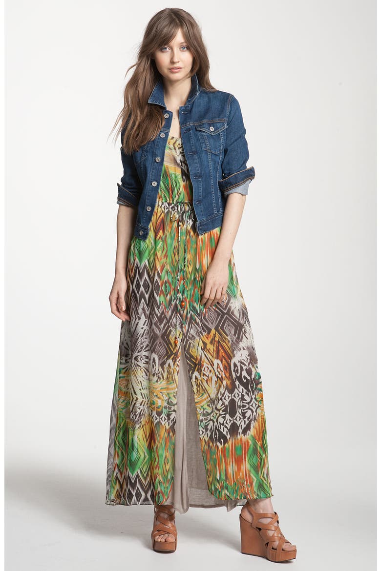 Print Maxi Dress, Alternate, color, EMERALD MULTI
