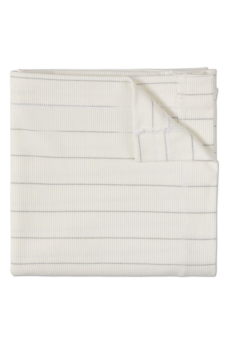 3 Piece Unisex Baby Ribbed Shimmer Stripe Footie Set, Alternate, color, White