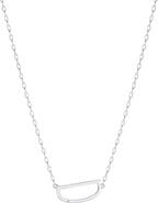 Alex and Ani Silver Elongated Initial Pendant Necklace