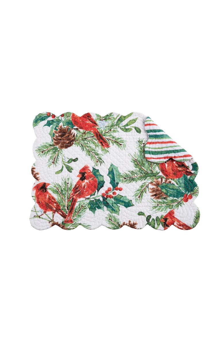C&F Home Delwyn Cardinal Placemats Set of 6, 13" x 19", Alternate, color, Red