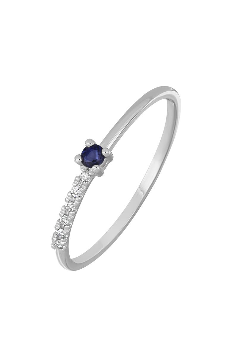 Bony Levy El Mar Trend Gemstone & Diamond Ring, Main, color, 18K White Gold Saphire