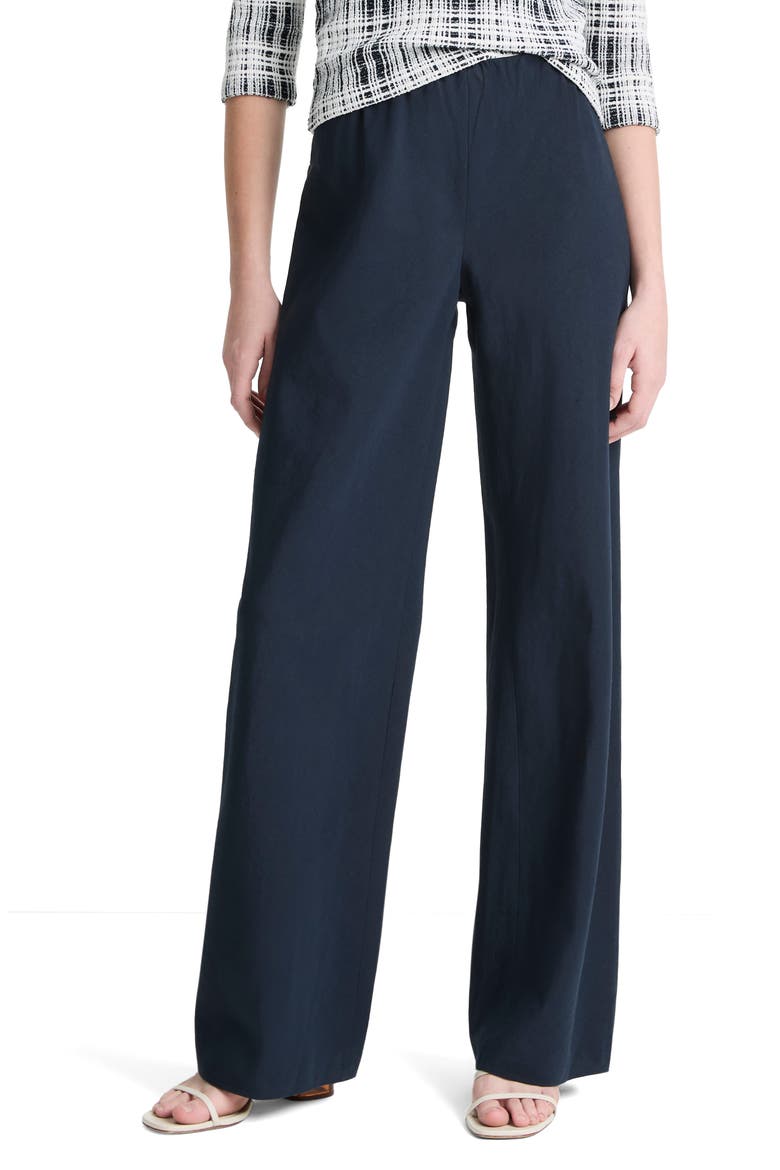 Cotton Blend Wide Leg Pants, Main, color, COASTAL BLUE