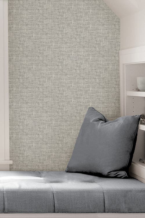 Wallpops Grey Poplin Texture Peel & Stick Wallpaper In Grey