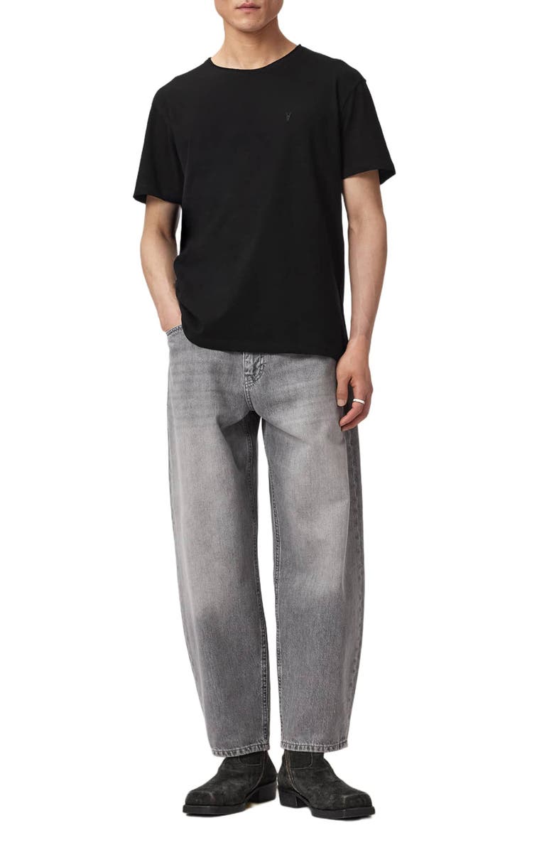 AllSaints Flax Short Sleeve T-shirt, Alternate, color, Jet Black