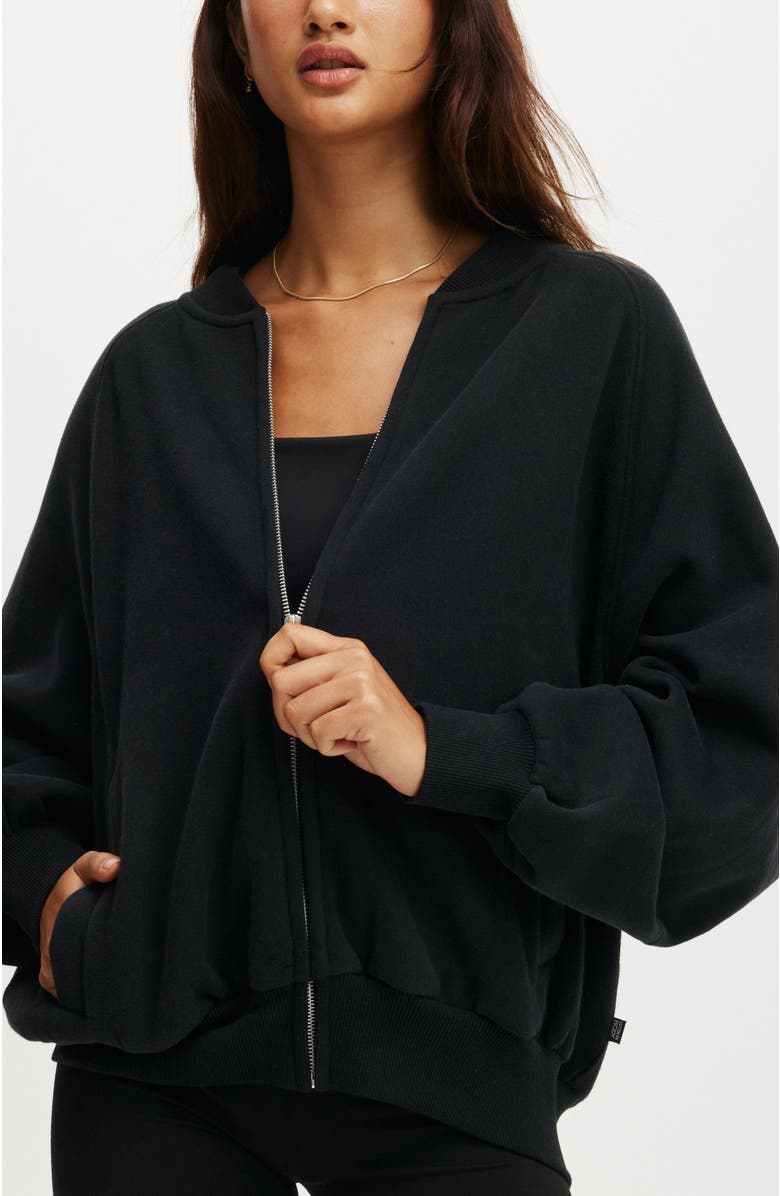 COTTON ON BODY Women's Active Plush Zip Through Bomber, Main, color,