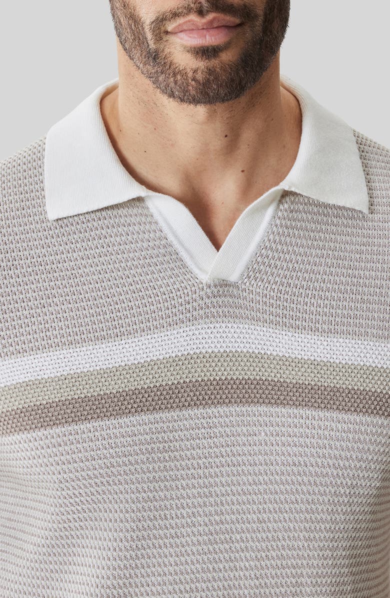 Robert Barakett Rourke Placed Stripe Cotton Polo Sweater, Alternate, color, 
