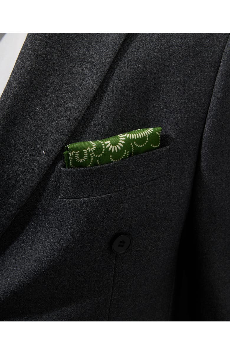 Knottery & Co Equestrian Dreams Silk Pocket Square, Alternate, color, Green