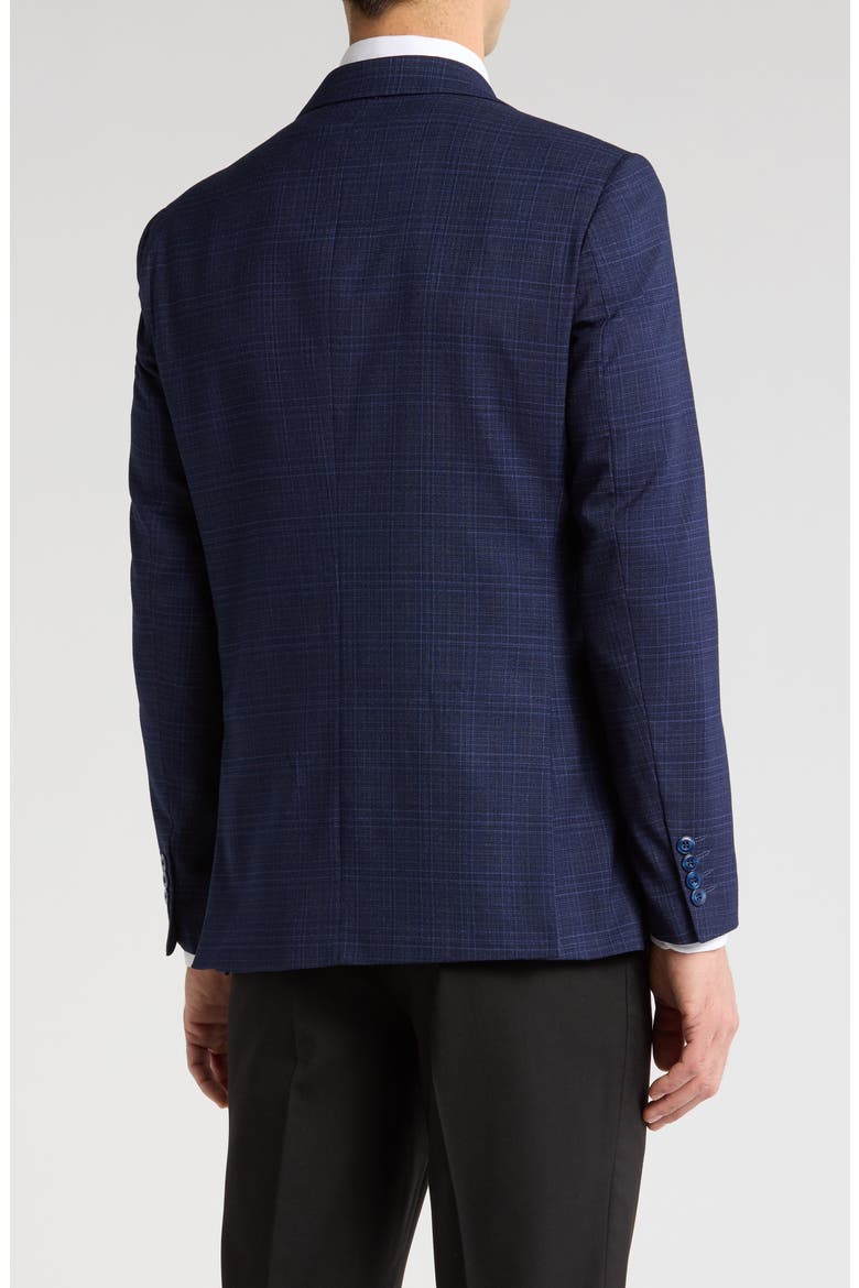 Slim Fit Plaid Blazer, Alternate, color, NAVY