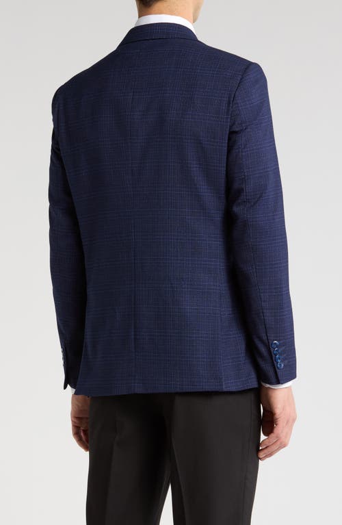 Tahari Slim Fit Plaid Blazer In Navy