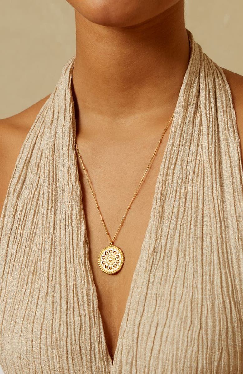 Satya Jewelry Inner Light Mandala Necklace, Alternate, color, Gold
