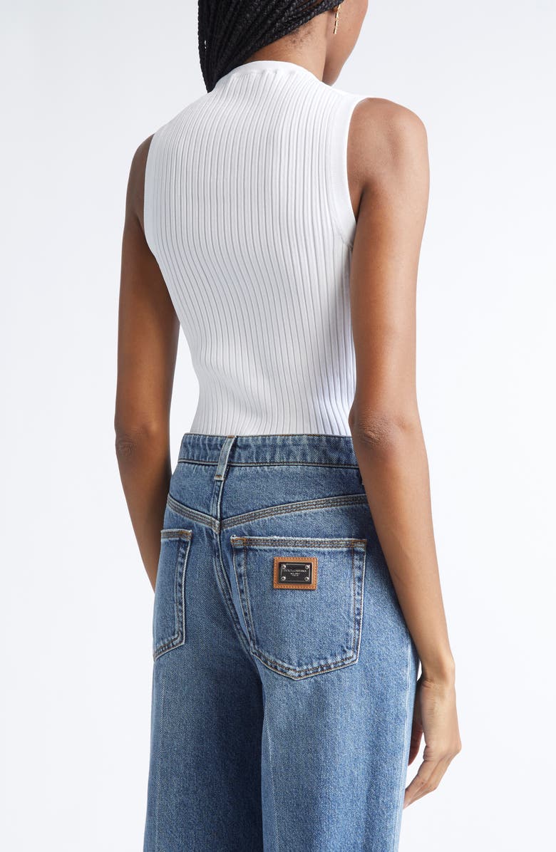 Dolce&Gabbana Rib Tank, Alternate, color, W0800 Bianco Ottico