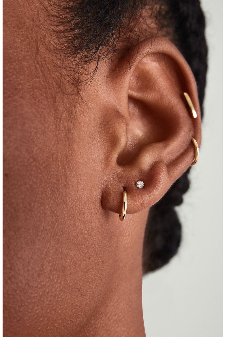 Mini Single Hoop Earring, Alternate, color, 10K Yellow Gold