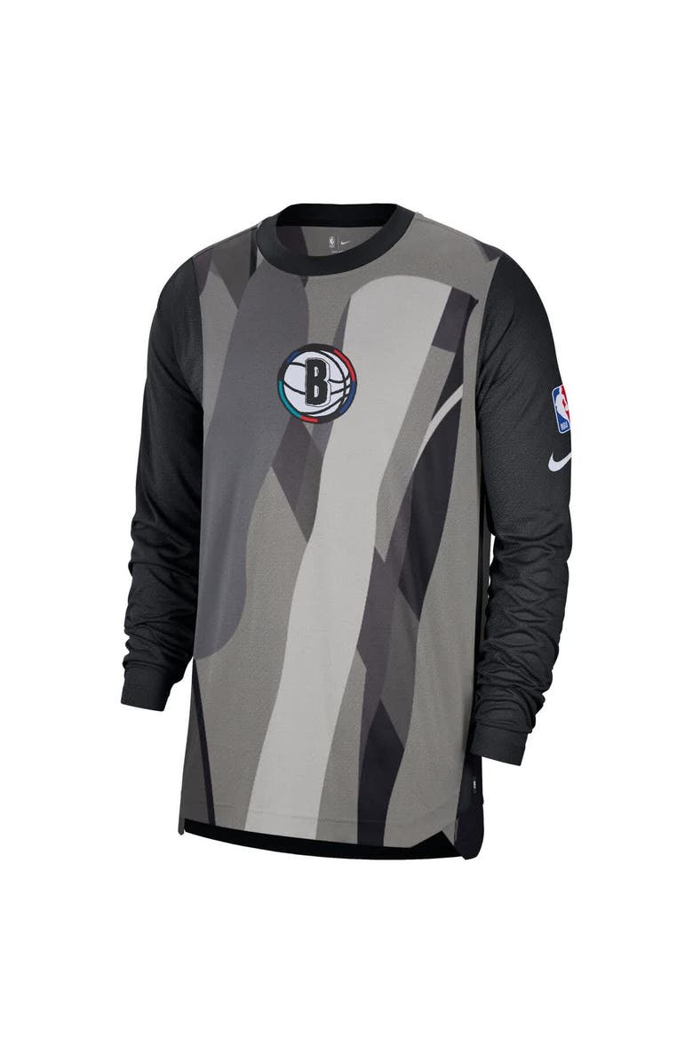 Nike Men's Nike Black Brooklyn Nets 2024/25 City Edition Authentic Pregame Performance Long Sleeve Shooting T-Shirt, Alternate, color, 
